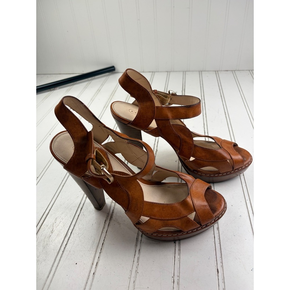 Coach Vintage Y2K Tamara Vachetta Platform High Heel Sandals Women's Size 8.5 - Picture 5 of 9